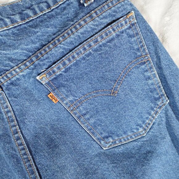 Vintage Levis 509 Denim Jeans Mens 38 (Fits 36x29) Straight Fit Orange Tab - Picture 4 of 9
